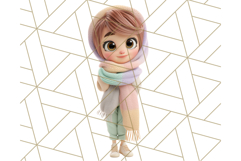 Kawaii Cozy Girl Clipart PNG, Pastel Fall Cozy Aesthetic Product Image 2