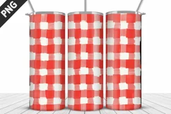 Red Plaid Tumbler Design | Valentine's Day Tumbler Wrap Product Image 5
