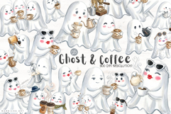 Ghost &amp; Coffee Clipart Product Image 1