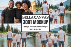 Bella Canvas 3001 Family Group Mockup | Matching T-Shirt Fla Product Image 1