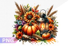 Autumn Harvest Pumpkin Sublimation - Pumpkin Clipart Design Product Image 1
