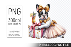 Cute French Bulldog Clipart PNG, Bulldog Graphic Design Product Image 1