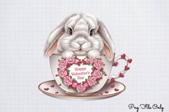 Valentines Day Bunny Cups Clipart PNG Product Image 1