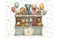 Vintage Carnival Animals Clipart PNG, Retro Circus Elements Product Image 2