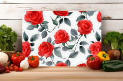 Watercolor Red Rose Flower Cutting Board | Cutting Board png Product Image 3