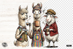 Whimsical Animal Drink Coffee - Whimsical Animals Clipart Product Image 1