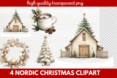 4 Nordic Christmas Clipart | Scandinavian Holiday PNG Product Image 1