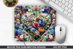 Flower Mouse Pad Sublimation, Spring Flower Mouse Pad PNG Product Image 1