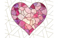 Stained Glass Heart PNG Clipart in Pastel and Bright Colors Product Image 2