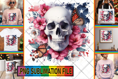 Timeless Tote Bag Gift Ideas PNG, Skull USA Product Image 1