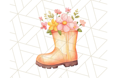 Pastel Watercolor Spring Clipart, Cheerful Floral Png Design Product Image 2