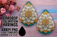 Vibrant Teardrop Design for Earrings , Mandala Product Image 1