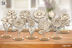 Flowers Laser Cut Bundle | Glowforge | SVG Product Image 1