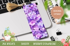 Purple Hydrangea Bookmark PNG, Floral Bookmark Print Product Image 1