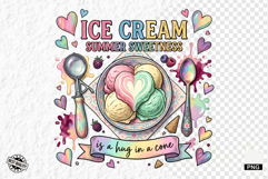 Watercolor Summer Ice Creams Clipart Product Image 1