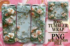 3D Petal Paradise Tumbler Wrap 20oz Product Image 1