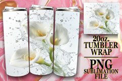 Serenity Bloom: Floral Water Tumbler Design - 20oz Product Image 1