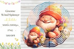 Spring Gnome Wind Spinner Template, Garden Wind Spinner PNG Product Image 1