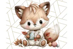 Woodland Nursery Baby Animals Clipart, Cute Animals Png Product Image 2