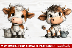 Whimsical Farm Animal Clipart | Cute Farm Animals PNG Set Product Image 1