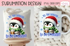 Funny winter sublimation PNG, Cute penguin shirt design Product Image 5