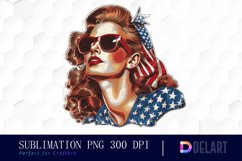 Retro American Mom Watercolor Clipart Product Image 1