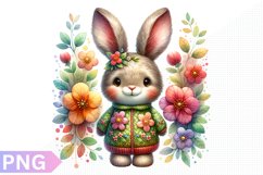 Spring Bunny Clipart - Bunny sublimation PNG Design Product Image 1