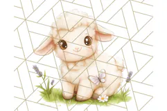Pastel Farm Nursery PNG Clipart, Baby Animals And Elements Product Image 2