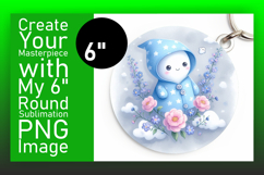 Lovely Circle PNG for Sublimation , Cute Ghost Product Image 1