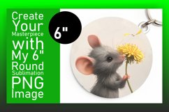 Mouse and Spring Blossoms Round Design PNG Product Image 1