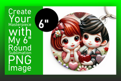 Artful Round Design Coaster Template , 3D Characters Product Image 1