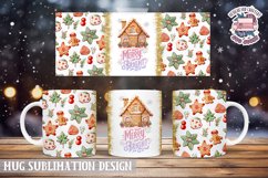 Christmas Mug Wrap Sublimation Merry and bright quote Product Image 1