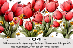 Whimsical Spring Tulip Flowers Clipart Spring PNG Product Image 1