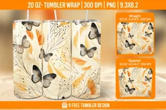 3d Cute Butterfly Tumbler Wrap Designs, Sublimation Wrap Product Image 1