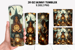 Witch Skinny Tumbler 20oz Wrap Design, Halloween Tumbler PNG Product Image 1