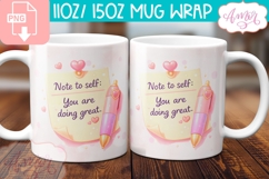Self care mug wrap sublimation, Mental Health mug PNG Product Image 3