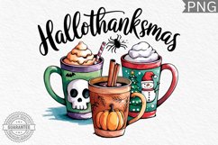 Hallothanksmas PNG, Hallothanksmas Coffee Sublimation Product Image 1