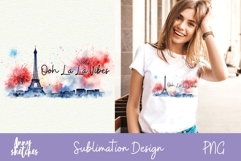 Eiffel Tower Fireworks Sublimation Design Paris PNG Clipart Product Image 1