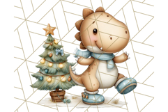 Christmas Dinosaur Party Png, Dino Clipart PNG Product Image 2