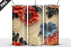 Flowers Tumbler Wrap | Sublimation Design | Tumble PNG Product Image 1