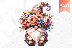 Floral Gnome Sublimation - Gnome Clipart Design Product Image 1