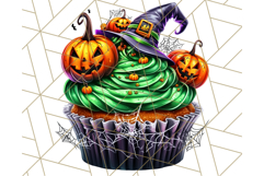 Halloween Cupcake PNG Clipart with Witch Hats and Ghosts Product Image 2