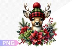 Christmas Deer Sublimation - Clipart PNG Design Product Image 1