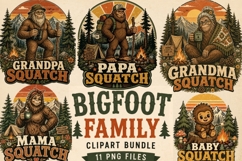 Bigfoot Family Clipart Bundle Product Image 1
