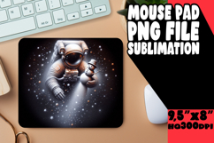 Cheerful Mouse Mat Sublimation PNG, Astronaut Product Image 1