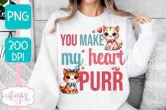 You make my heart purr PNG, Valentine's day sublimation PNG Product Image 3
