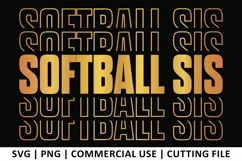 Softball Sis SVG | Stacked SVG Product Image 1