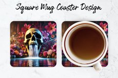 Halloween Skull Mug coaster | Coaster | Sublimation Design Product Image 1