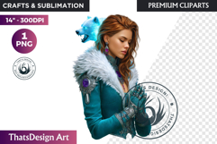 Fantasy Boreal Winter Girl Warrior &amp; Ice Queen Clipart Product Image 1
