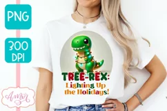 Christmas dinosaur sublimation PNG, Funny Christmas PNG Product Image 4
